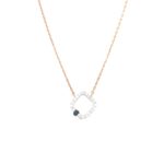 18KT Decent Natural Diamond Pendant Set With a Black Bead