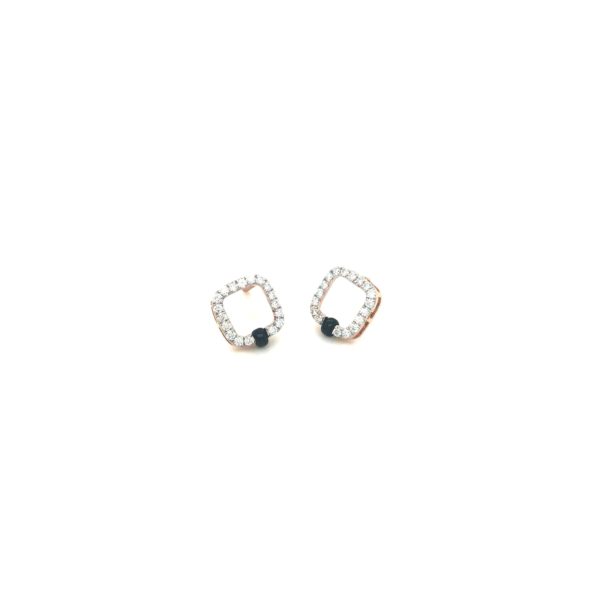 18KT Decent Natural Diamond Pendant Set With a Black Bead