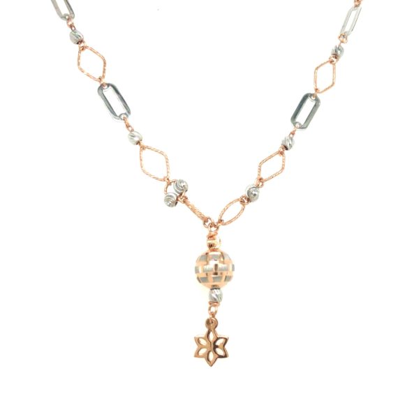 Chain with Hanging of Rodium Polish Ball|Pachchigar Jeweller