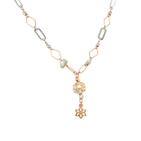 Chain with Hanging of Rodium Polish Ball|Pachchigar Jeweller