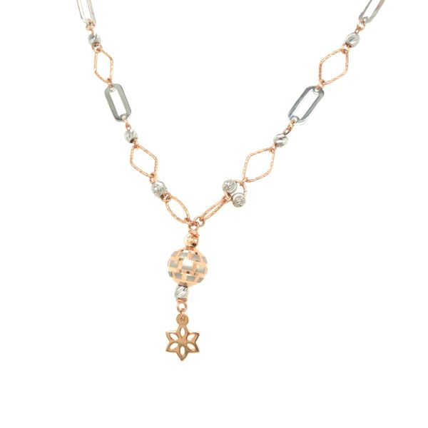 Chain with Hanging of Rodium Polish Ball|Pachchigar Jeweller