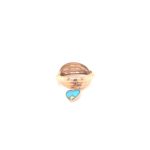 18k Gold Ring with Blue Heart Shape Charm|Pachchigar Jeweller