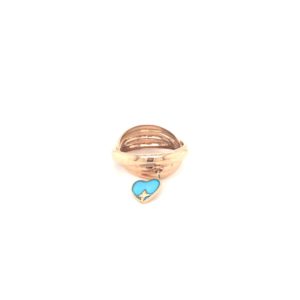 18k Gold Ring with Blue Heart Shape Charm|Pachchigar Jeweller