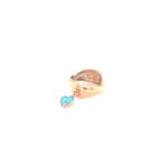 18k Gold Ring with Blue Heart Shape Charm|Pachchigar Jeweller