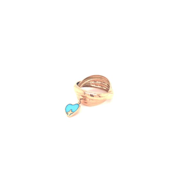18k Gold Ring with Blue Heart Shape Charm|Pachchigar Jeweller