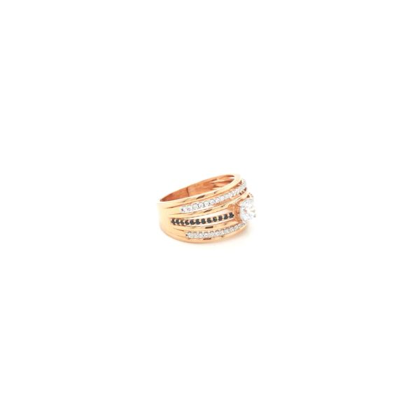 18kt Gold Wedding Ring Studded with Black Beads|Pachchigar