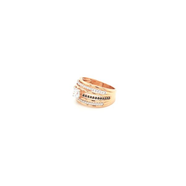 18kt Gold Wedding Ring Studded with Black Beads|Pachchigar