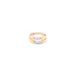 18k Rose Gold American Diamond Ladies Band in Dual Tone