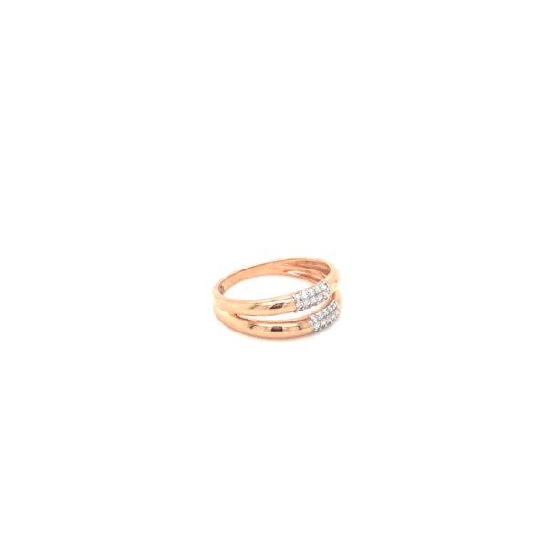 18k Rose Gold American Diamond Ladies Band in Dual Tone