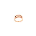 18k Rose Gold American Diamond Ladies Band in Dual Tone