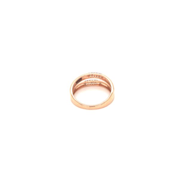 18k Rose Gold American Diamond Ladies Band in Dual Tone
