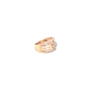 18kt Gold Ladies Ring in Round Diamond Channel Setting