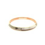 18KT Rose Gold Diamond Versace Pattern Punjabi Kada Bracelet