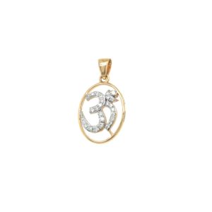 18KT Gold And Real Diamond OM Pendant|Pachchigar Jewellers