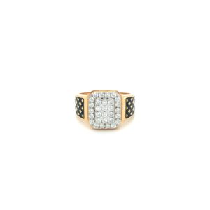 18K Gold Real Diamond Ring In Black Mino|Pachchigar Jeweller
