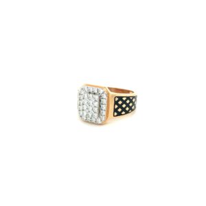 18K Gold Real Diamond Ring In Black Mino|Pachchigar Jeweller