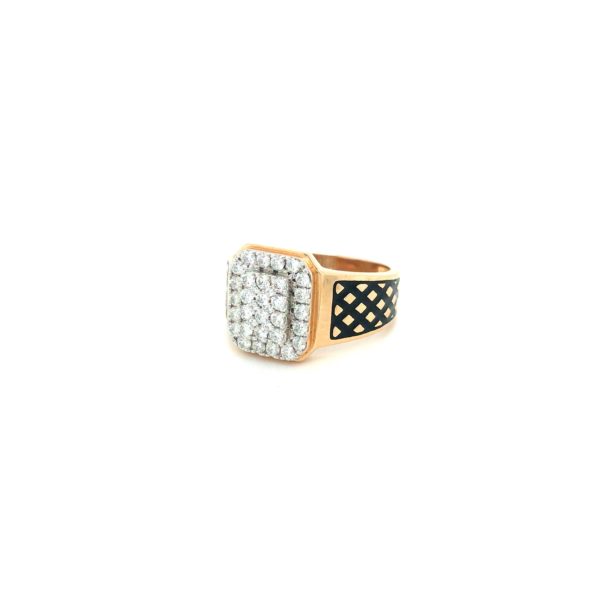 18K Gold Real Diamond Ring In Black Mino|Pachchigar Jeweller