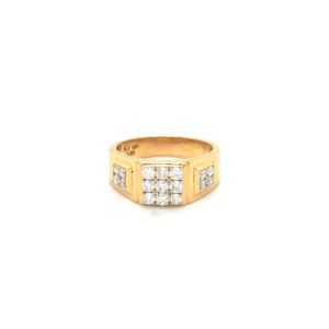 18KT Natural Diamond Men's Gold Ring|Pachchigar Jewellers