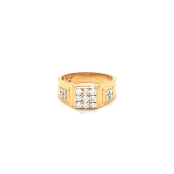 18KT Natural Diamond Men's Gold Ring|Pachchigar Jewellers