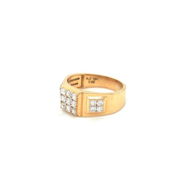 18KT Natural Diamond Men's Gold Ring|Pachchigar Jewellers