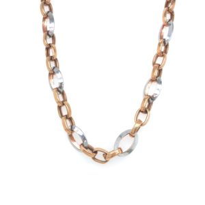 18KT Fancy Rolo Chain in Dual Tone| Pachchigar Jewellers