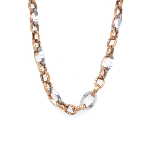 18KT Fancy Rolo Chain in Dual Tone| Pachchigar Jewellers