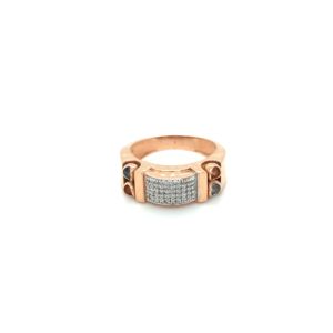 18KT Rose Gold Diamond Ring with stone| Pachchigar Jewellers