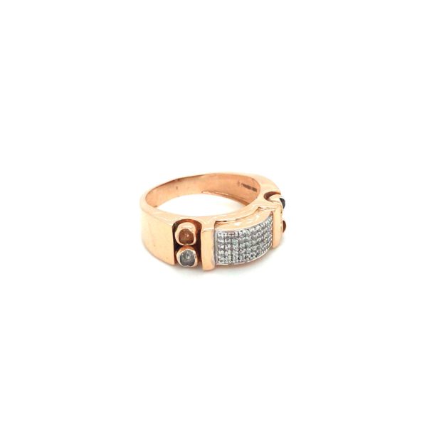 18KT Rose Gold Diamond Ring with stone| Pachchigar Jewellers