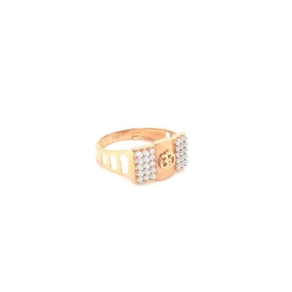 18KT Gold Diamond Ring with Om Symbol|Pachchigar Jewellers