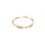 18KT Rose Gold Diamond Bangle | Hexagon Design