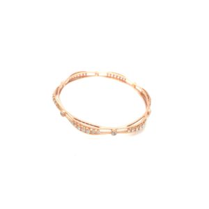 18KT Rose Gold Diamond Bangle | Hexagon Design