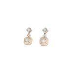 18K Rose Gold Baguette and Diamond Earring|Pachchigar Jeweller