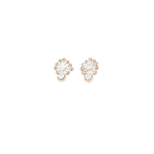 18KT Rose Gold Fancy Diamond Studs|Pachchigar Jewellers