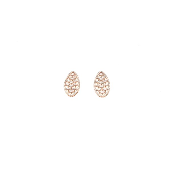 18KT Rose Gold Diamond Stud Earrings|Pachchigar Jewellers