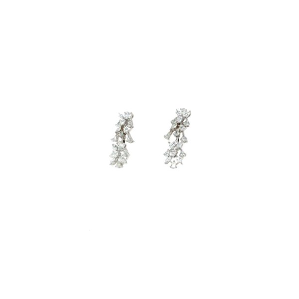 18KT Diamond Earrings in White Gold|Pachchigar Jewellers
