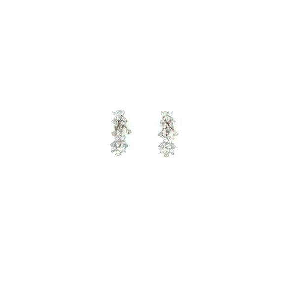 18KT Diamond Earrings in White Gold|Pachchigar Jewellers