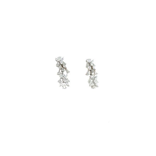 18KT Diamond Earrings in White Gold|Pachchigar Jewellers