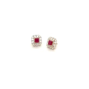 18K Diamond Earring with Stunning Ruby|Pachchigar Jewellers