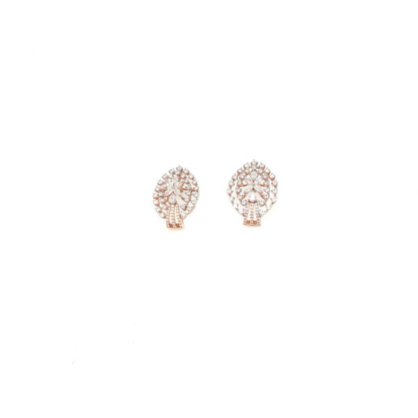 18KT Rose Gold Diamond Half Bali Earring|Pachchigar Jeweller