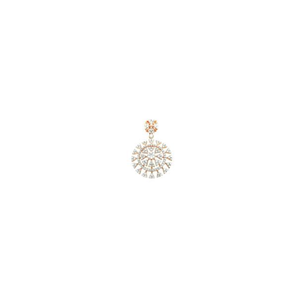18KT Gold Real Diamond Round Pendant|Pachchigar Jewellers
