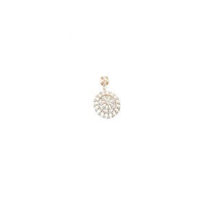 18KT Gold Real Diamond Round Pendant|Pachchigar Jewellers