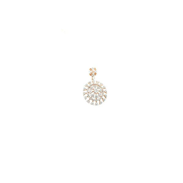 18KT Gold Real Diamond Round Pendant|Pachchigar Jewellers