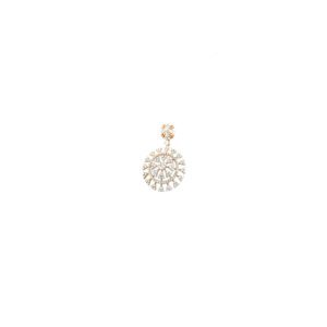 18KT Gold Real Diamond Round Pendant|Pachchigar Jewellers