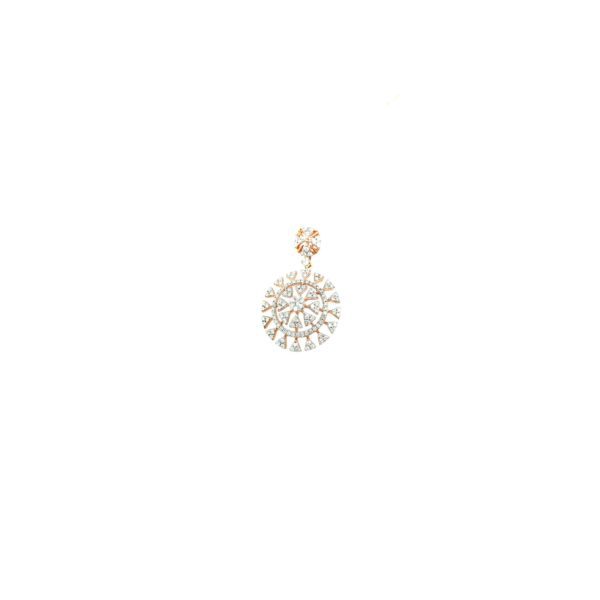 18KT Gold Real Diamond Round Pendant|Pachchigar Jewellers