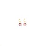 18K Diamond And Ruby Flower Design Pendant Set|Pachchigar