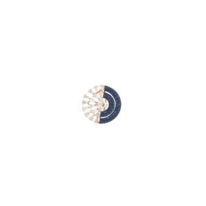 Diamond And Blue Sapphire Half and Half Round Pendant Set