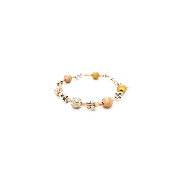 18KT Rose Gold Indo-Italian Bracelet with Hollow Design