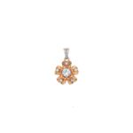Rose Gold IndoItalian Floral Pendant Set|Pachchigar Jeweller