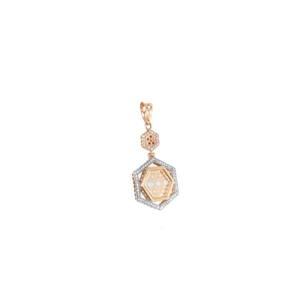 18K Gold IndoItalian Hexagon Pendant Set|Pachchigar Jeweller