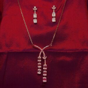 18KT Rose Gold Diamond Pendant Set|Pachchigar Jewellers